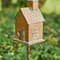Glitzhome® 4ft. Faux Copper Distressed Metal Church Birdhouse with Stake